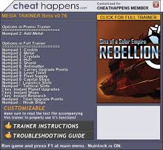 Empire earth gold edition v2.00 trainer +4 mrantifun.zip. Sins Of A Solar Empire Rebellion 1 Trainer Download