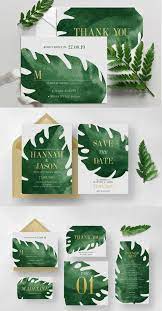 Elegant Tropical Wedding Suite 106522 Card And Invites Design Bundles Digital Invitations Design Wedding Card Design Tropical Wedding