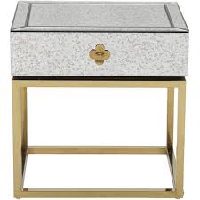 Loen Bedside Table Clear Gold The One Uae