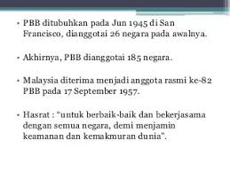 Lembaga perserikatan bangsa bangsa ini dibentuk untuk menangani. Peranan Malaysia Sebagai Anggota Oic Komanwel Pbb