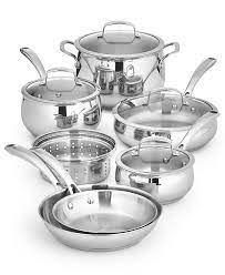 They use thermolon ceramics in their cookware which is made entirely from sand and thus. Belgique Polished Stainless Steel 11 Pc Cookware Set Created For Macy S Reviews Cookware Sets Macy S