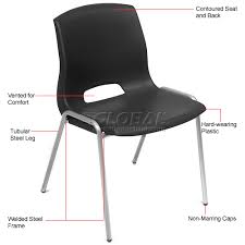 Sold and shipped by sunnydaze décor. Interion Stack Chairs Plastic Black Merion Collection Pkg Qty 4 808665bk Globalindustrial Com