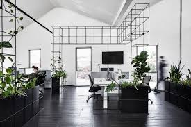 Black And White Interior Design Office Candlefox Hq A Graphic Black And White Office In Melbourne White Office Space Black And White Office White Office
