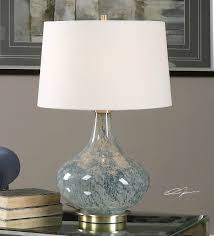 Celinda Sea Blue Gray Swirled Glass Lamp Grey Table Lamps Table Lamp Grey Glass