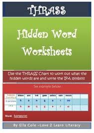 Thrass Hidden Word Activity Booklet Thrass Chart