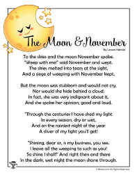 The Moon November Poem Woo Jr Kids Activities Moon Poems November Poem Short Poems For Kids