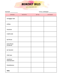 The balance / kelly miller a personal or household budget is an itemized list of expected inc. 11 Cute Printable Monthly Budget Worksheets Cute And Free