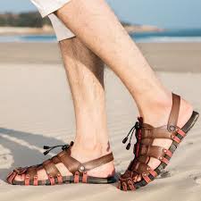 Sandals Breathable Leather Brown Men S Casual Shoes Sandals Sandalias Hombre Hombres Sandalias