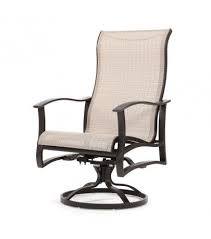 Mallin Albany Sling High Back Swivel Rocker Dining Chair High Back Dining Chairs Outdoor Dining Furniture Swivel Dining Chairs