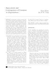 Pdf Antecedents And Consequences Of Cronyism In Organizations