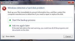 The hard drive is the weakest but most valuable point in your computer's system, since this is where it stores all of your data. Is This Virus Or Legit Error Windows Detected A Hard Disk Problem Am I Infected What Do I Do