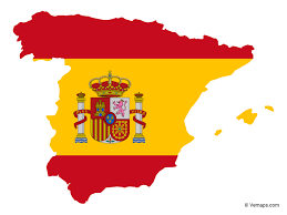 A map situating spain within europe. Flag Map Of Spain Free Vector Maps