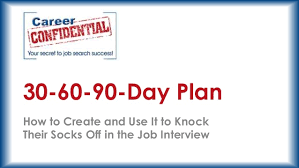 30 60 90 Day Plan Format