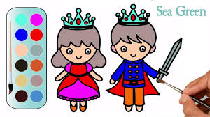 Chess queen king clipart and stock illustrations. How To Draw A Cute King And Queen Coloring A King And Queen Mhp Learning School Youtube