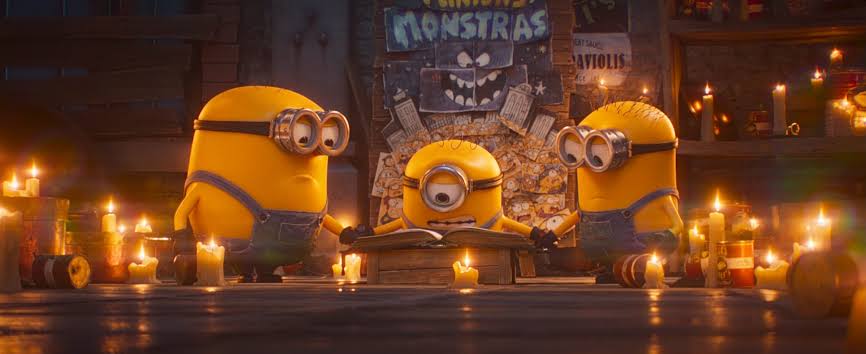 Luzes de cinema e projetor simulando ambiente de animação