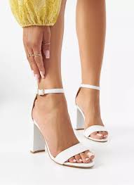 Adored by fashion fans and value seekers alike. White Heeled Sandals Cubano New Deezee Shop Online