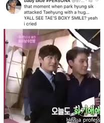 pic park hyungsik uploaded a selca with taehyung on his instagram account! That Moment When Park Hyung Sik Attacked Taehyung With A Hug Icried