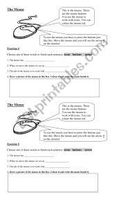 Some of the worksheets for this concept are in this lesson you will learn about the main parts of a, whats in the box, title work and lab exercises related to mouse and, computer hardware software work, computer parts labeling work, computer computer, grade 1, computer. The Computer Mouse Esl Worksheet By Ada C05