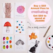 This card is not redeemable for cash and no change will be given, unless required by law. Creative Bug For One Year For 50 50 To Spend At Joann Stores