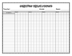 clean monthly behavior chart for elementary students