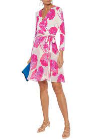 Cream Irina Printed Silk Chiffon And Jersey Mini Wrap Dress Sale Up To 70 Off The Outnet Diane Von Furstenberg Chiffon Wrap Dress Mini Wrap Dress Chiffon Wrap