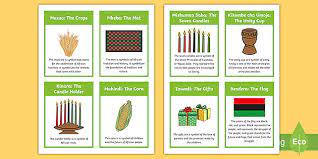 Find out if you know what the symbols mean in this fun worksheet. Kwanzaa Symbols Informational Cards Fact African Holiday Twinkl
