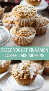 Greek Yogurt Cinnamon Coffee Cake Muffins Recipe With Brown Sugar Streusel Topping Easy Cinnamon Coffee Cake Muffins Healthy Coffee Cake Greek Yogurt Recipes