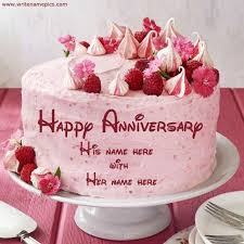 Anniversary Cake With Name Editor Online Free Happy Anniversary Cakes Anniversary Cake Cake Name
