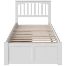 Made of engineered wood with replicated grain. Atlantic Furniture Mission Urban Twin Storage Platform Bed In White Ar8722112