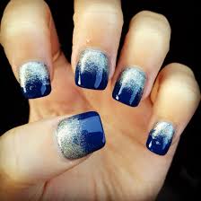 Glitter Black And Blue Ombre Nails Navy And Silver Ombre Nails For Homecoming Navy And Silver Nails Homecoming Nails Ombre Nails