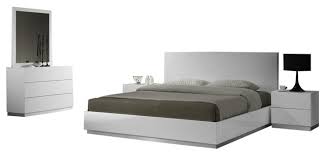 The pieces are a bed frame with a headboard, a nightstand customizable bedroom sets: Naples 5 Piece Modern Bedroom Set White Contemporary Bedroom Furniture Sets By Bedtimenyc Houzz