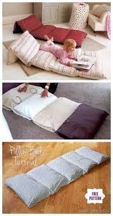 Diy Simple Roll Up Pillow Bed Tutorial Video Kids Floor Cushions Floor Pillows Kids Floor Cushions Diy