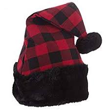 Black And Red Santa Hat Happy Deals Buffalo Plaid Santa Hat Red Buffalo Check Santa Hat Christmas Hat