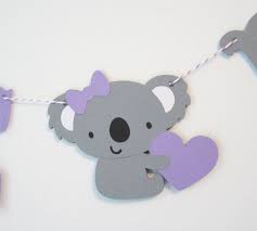welcome baby purple and gray baby koala banner by jessmadethis 11 00 baby koala trendy baby shower ideas baby shower decorations