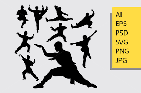 Download Wushu Martial Art Silhouette Graphic By Cove703 Creative Fabrica Arti Marziali Arti SVG Cut Files