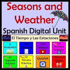 Spanish Weather Seasons Unit Remote Learning El Tiempo Y Las Estaciones How To Speak Spanish Learning Spanish Vocabulary Too Cool For School