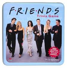 Sep 11, 2021 · 1275 best tv trivia quiz questions and answers 2022. Friends Trivia Game In A Collectible Blue Tin Cardinal Industries Friends Trivia Friends Tv Show Trivia Games