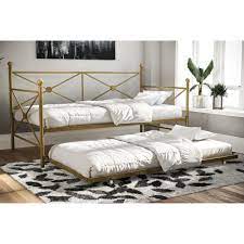 dhp lubin daybed and twin trundle multiple colors multiple sizes gold bed twin walmart com in 2021 daybed with trundle metal daybed metal daybed with trundle
