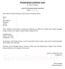 Contoh surat pengunduran diri atau resign kerja perusahaan, hotel, bank, alfamart, karyawan kontrak, guru, yang baik dan home/edukasi/contoh surat resign (pengunduran diri) yang baik dan benar. 10 Contoh Surat Keterangan Bebas Narkoba Rumah Sakit Kepolisian Dan Bnn Suratresmi Id