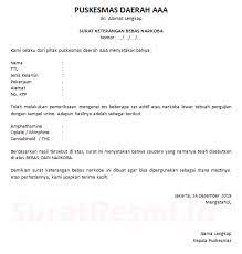 10 contoh surat keterangan bebas narkoba rumah sakit kepolisian dan bnn suratresmi id www.suratresmi.id 19 contoh surat pernyataan yang bersangkutan bebas dari penyalahgunaan narkotika 10 Contoh Surat Keterangan Bebas Narkoba Rumah Sakit Kepolisian Dan Bnn Suratresmi Id