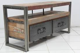 Meuble Tv Samudra Tiroirs Teck Recycle Metal 3 Tailles Architeck Meubles Ethnicraft Teck Et Ch Mobilier De Salon Meuble Factory Meuble Fer Et Bois