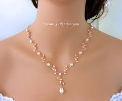 Wedding Necklace Pearl Rose Gold Y Bridal Vine Leaf Backdrop Cubic Zirconia Maid Of Honor Mother Of The Bride Pearl Necklace Wedding Necklace Designs Gold Necklace Designs