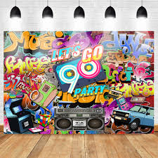 90s party decor is easy! 90s Themed Party Background Graffiti Hip Hop Vinyl Photography Backdrops Photo Backdrop For Studio Props 90 S Party Decoration Xt 7376 Photo Backgrounds Lighting Studio Adios Co Il
