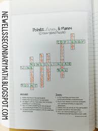 Complete the crossword puzzle below by identifying the terms being illustrated. Mrs Newell S Math More Points Lines And Planes Foldables For Inb