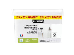 Peinture luxens peinture boiseries luxens coloris gris galet n 5 tous, test avis peinture luxens leroy merlin haut pouvoir, peinture monocouche leroy merlin acoliheritage. Peinture Interieure Blanc White Luxens Satin 2 5l 20 Ravate Com