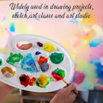 10pcs Plastic Paint Palettes With Thumb Hole, Oval Shape Paint Tray Palette  For Painting Or DIY