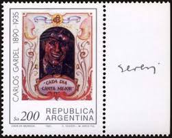 They say that if you're itching to get into a fight with an argentine, just insult any one of their holy trinity of. Stamp Carlos Gardel Severi Painting Argentina Carlos Gardel 1890 1935 Mi Ar 1742 Sn Ar 1504 Yt Ar 1469 Sg Ar 1916 Got Ar 2207 Gz Ar 1737