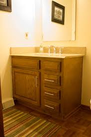 restaining bathroom cabinets with water