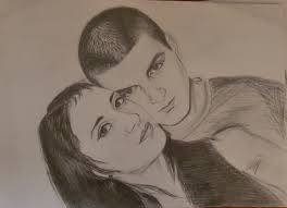 Desene in creion cu case. Portrete Teo Sunny