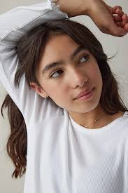 Francesca's Hello Franki Everly Long Sleeve Lettuce Edge T-Shirt for girls 